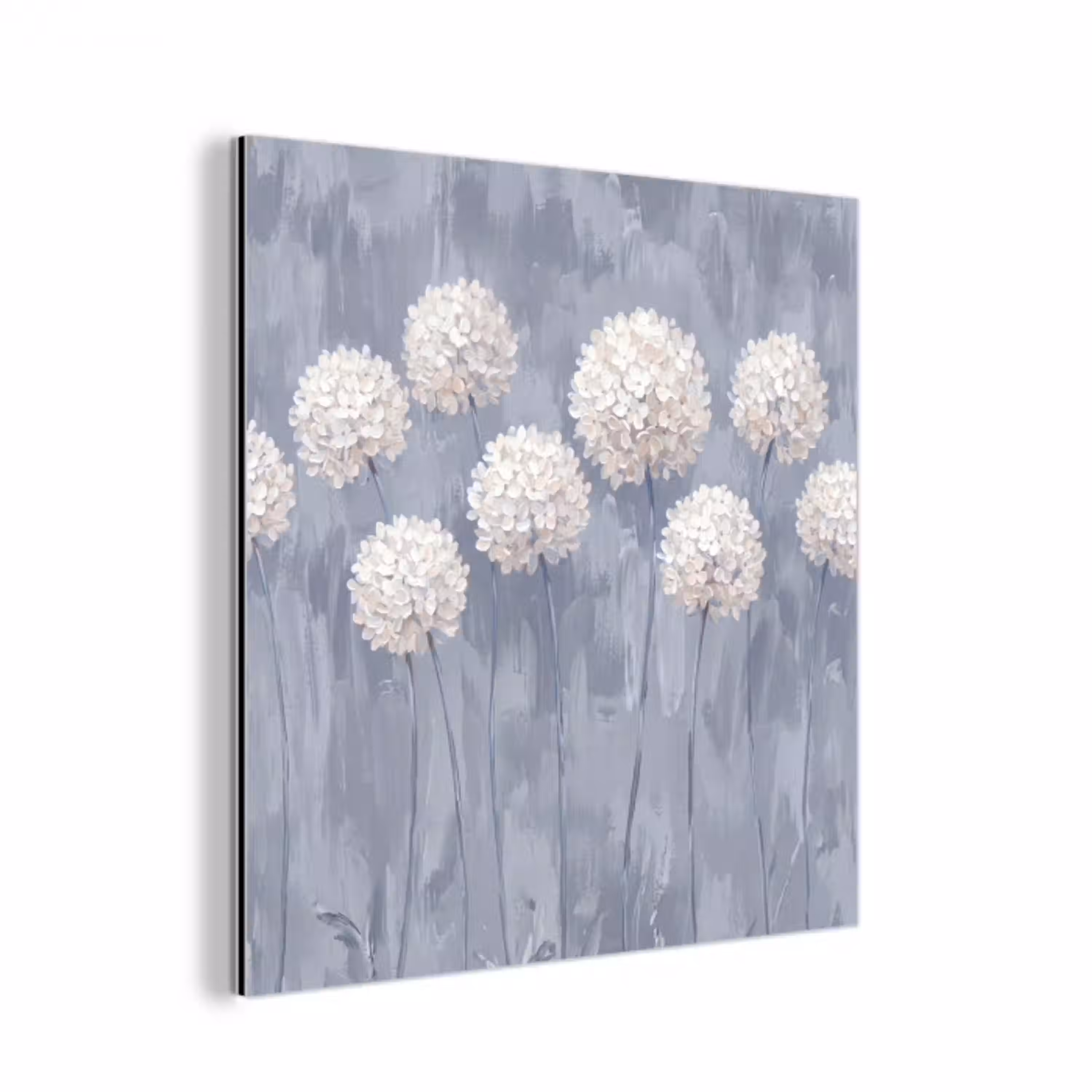 Bloemen - Illustratie - Blauw aluminium wit klein -3d