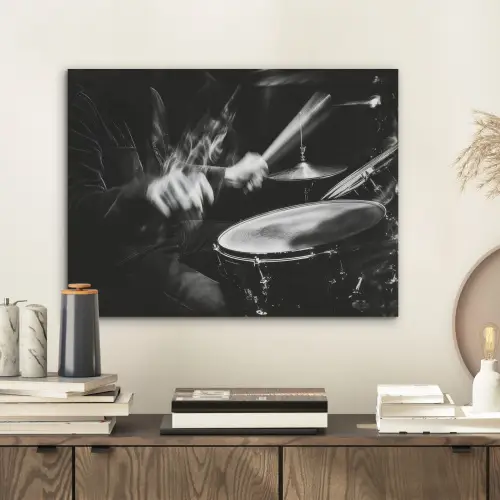 Drummer - Zwart - Drumstel PET vilt klein -sfeer1