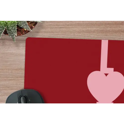 Love - Hart - Rood muismat rubber klein -closeup