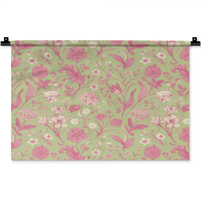 Classic - Pink - Mint Wandkleed katoen klein 269 -zz3d