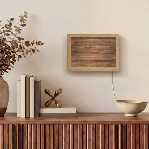 Houtlook - Bruin Light Box met kabel (Tafellamp) klein -sfeer2