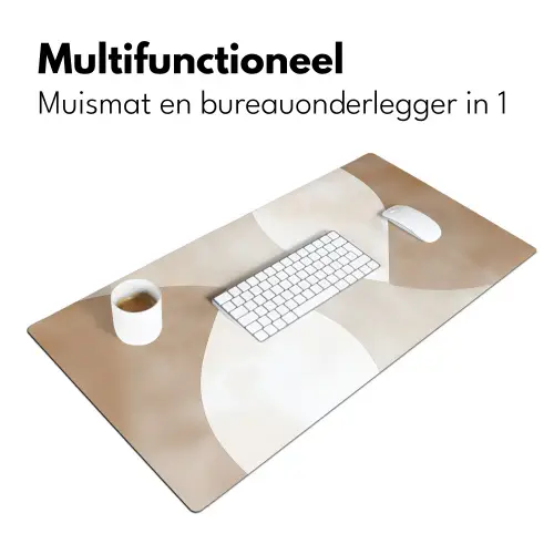 Bruin - Japandi - Abstract Muismat XXL klein -sfeer4