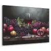 Wijn - Fruit - Stilleven Textielframe zwart klein -3d