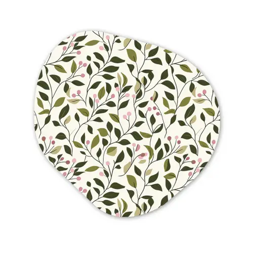 Bladeren - Bessen - Roze Wandcirkel Organisch Forex 3mm klein 629 -3d