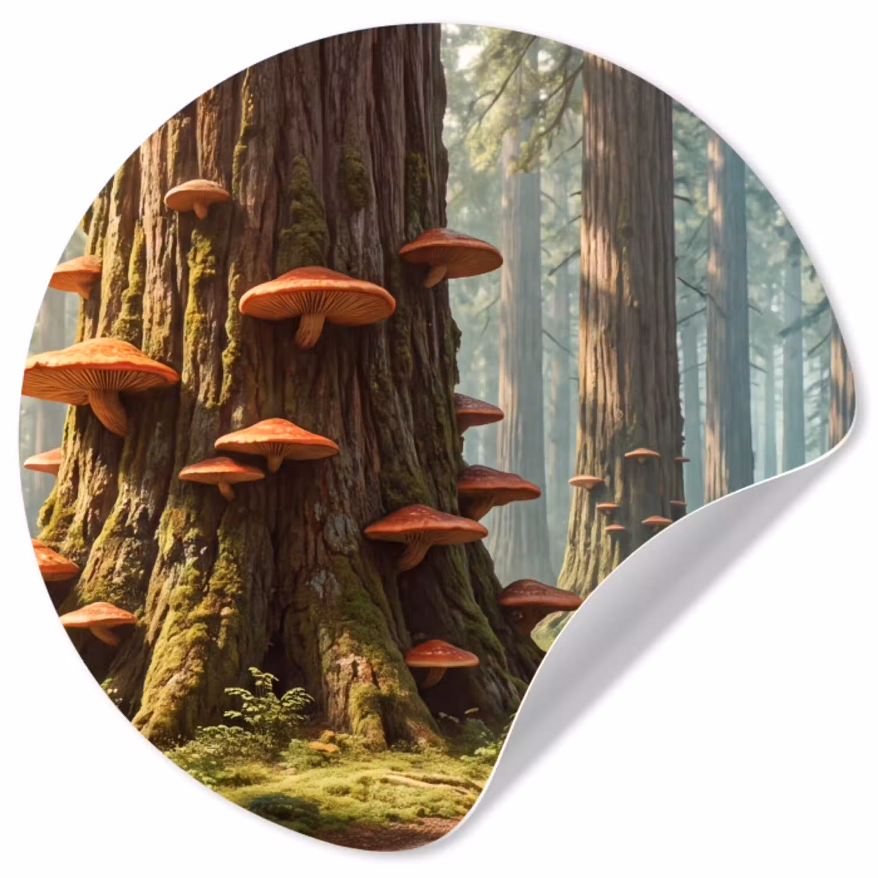 Bos - Bomen - Natuur Wandcirkel behangsticker klein -3d
