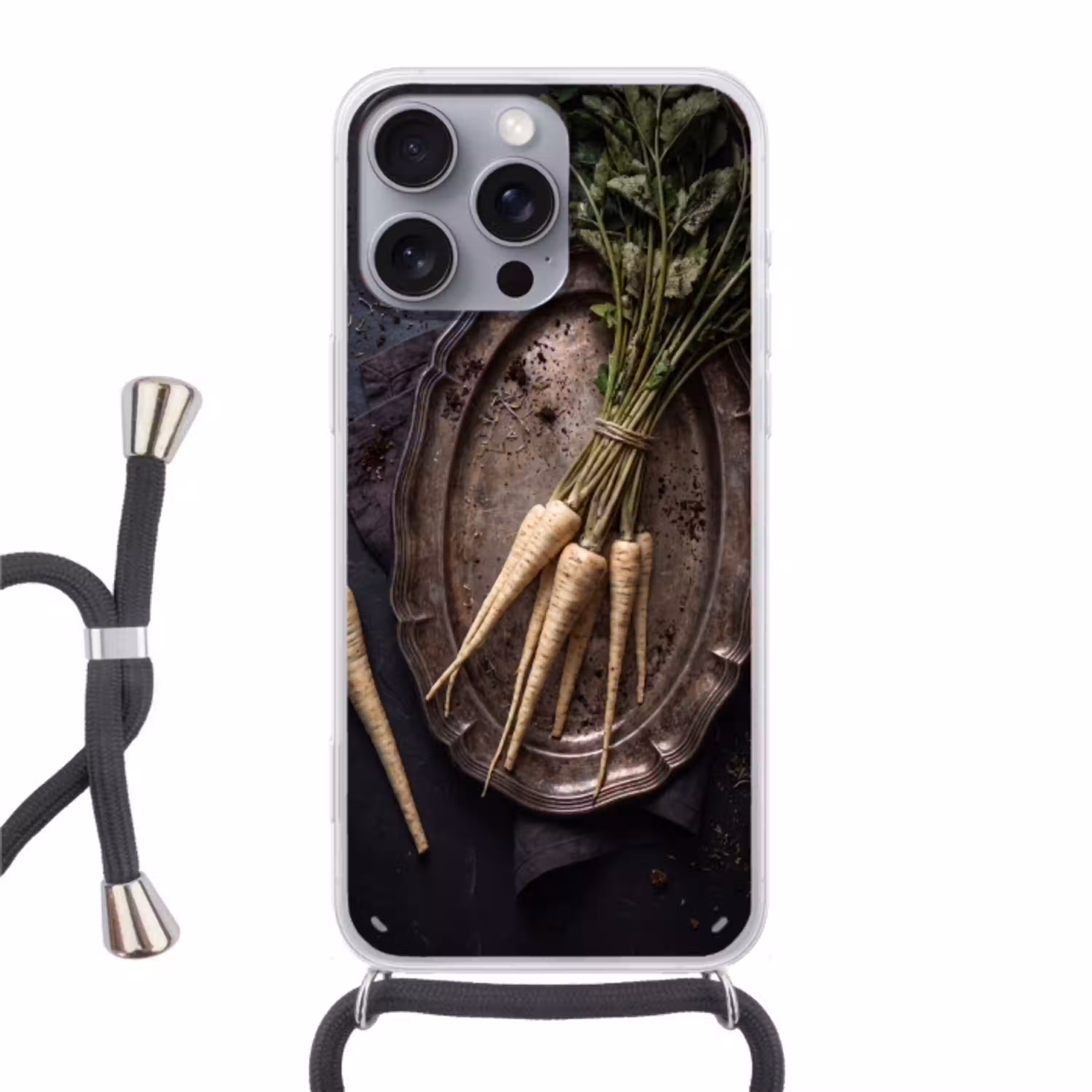 Groenten - Still-leven - Donker Hoesje iPhone 16 Pro Max met koord klein -3d
