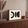 Abstract - Halve cirkel - Kunst - Zwart wit Light Box met batterij (Wandlamp) middel -sfeer2
