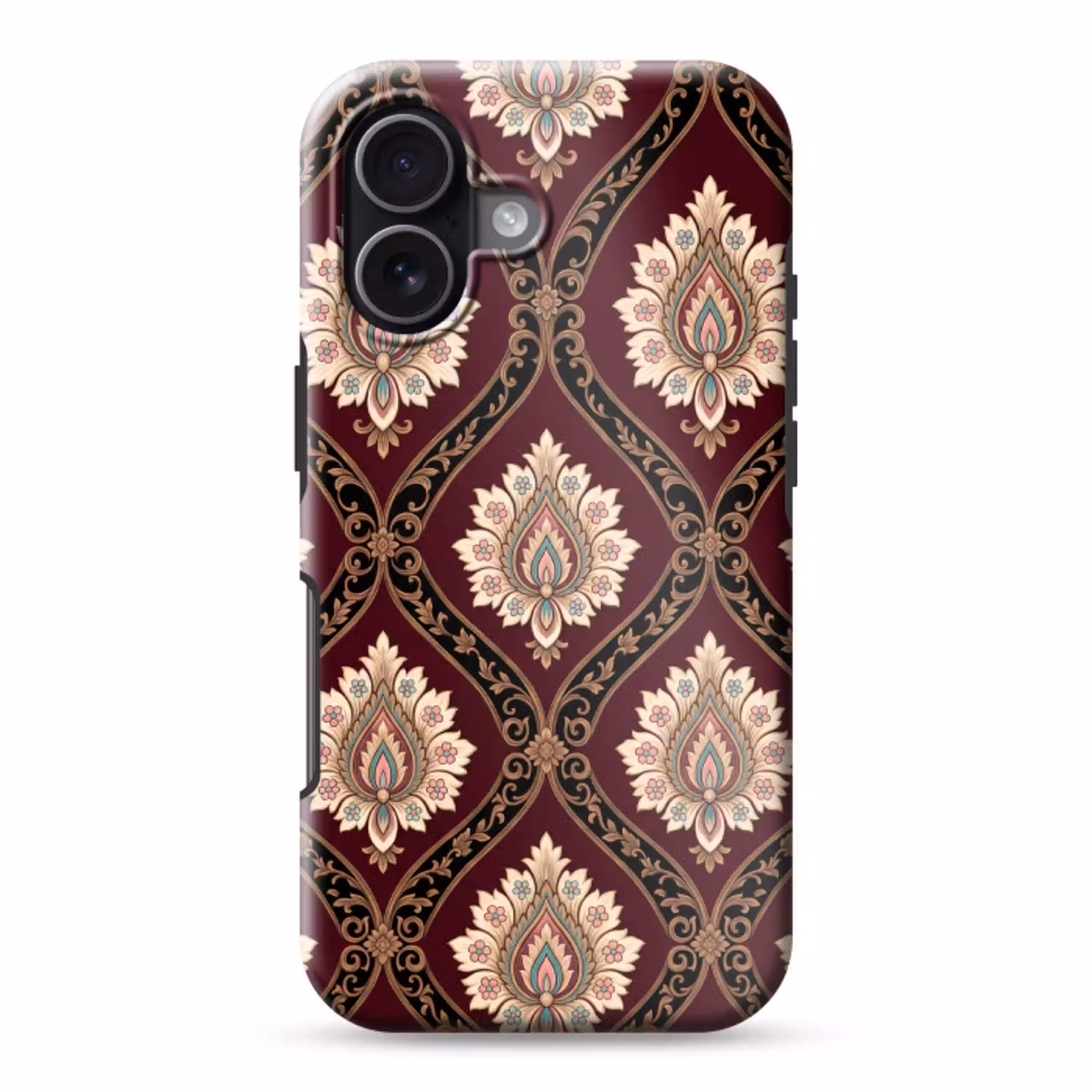 Patroon - Bloemmotief - Decoratie - Klassiek - Rood Toughcase MagSafe Apple iPhone 17 klein -3d