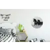Paarden - Gras - Zwart - Wit Wandcirkel aluminium klein -kinderkamer
