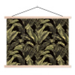 Botanisch - Bladeren - Groen textielposter latten blank klein 122 -3d