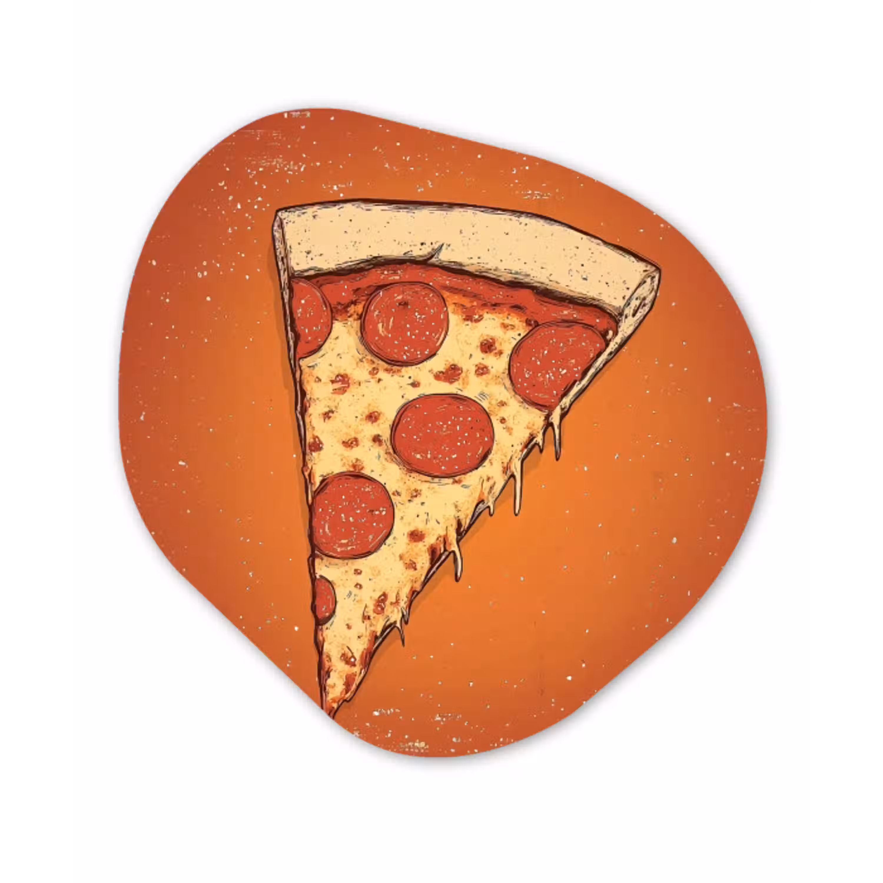 Pizza - Kaas - Rood - Pepperoni Wandcirkel Organisch Plexiglas middel -3d