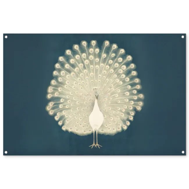Tuinposter - Vogel - Blauw - Vintage