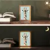 Giraffe - Illustratie - Bruin - Minimalistisch Light Box met kabel (Tafellamp) klein -sfeer3