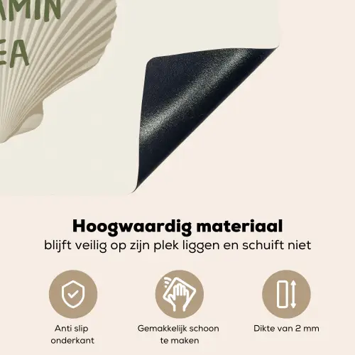 Schelp - Quote - Groen Inductie beschemer met haakjes klein -ky-onderkant-nl