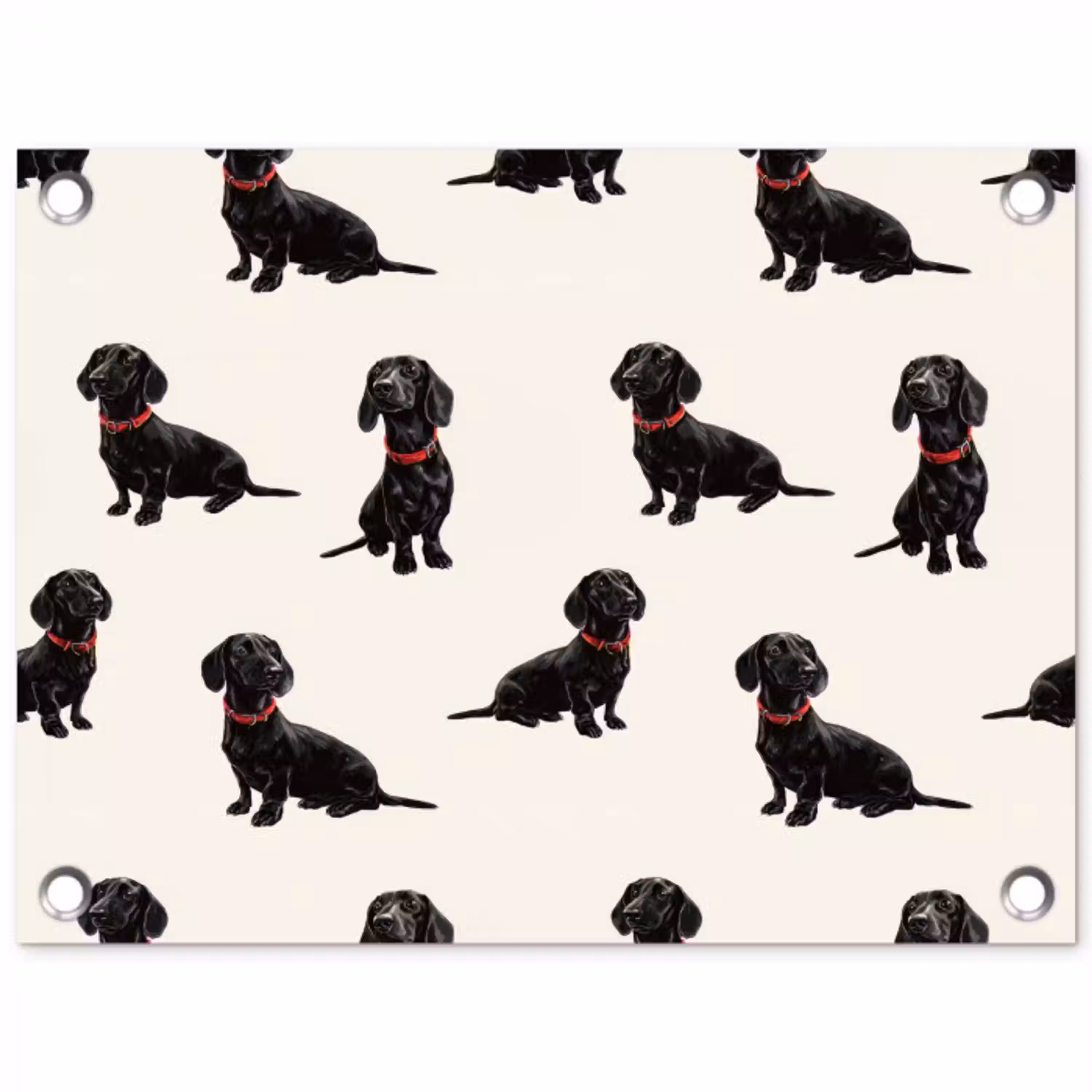 Hond - Patroon - Zwart tuinposter los doek klein 239 -3d