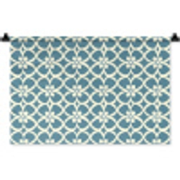 Patroon - Symmetrisch - Blauw Wandkleed katoen klein 269 -zz3d