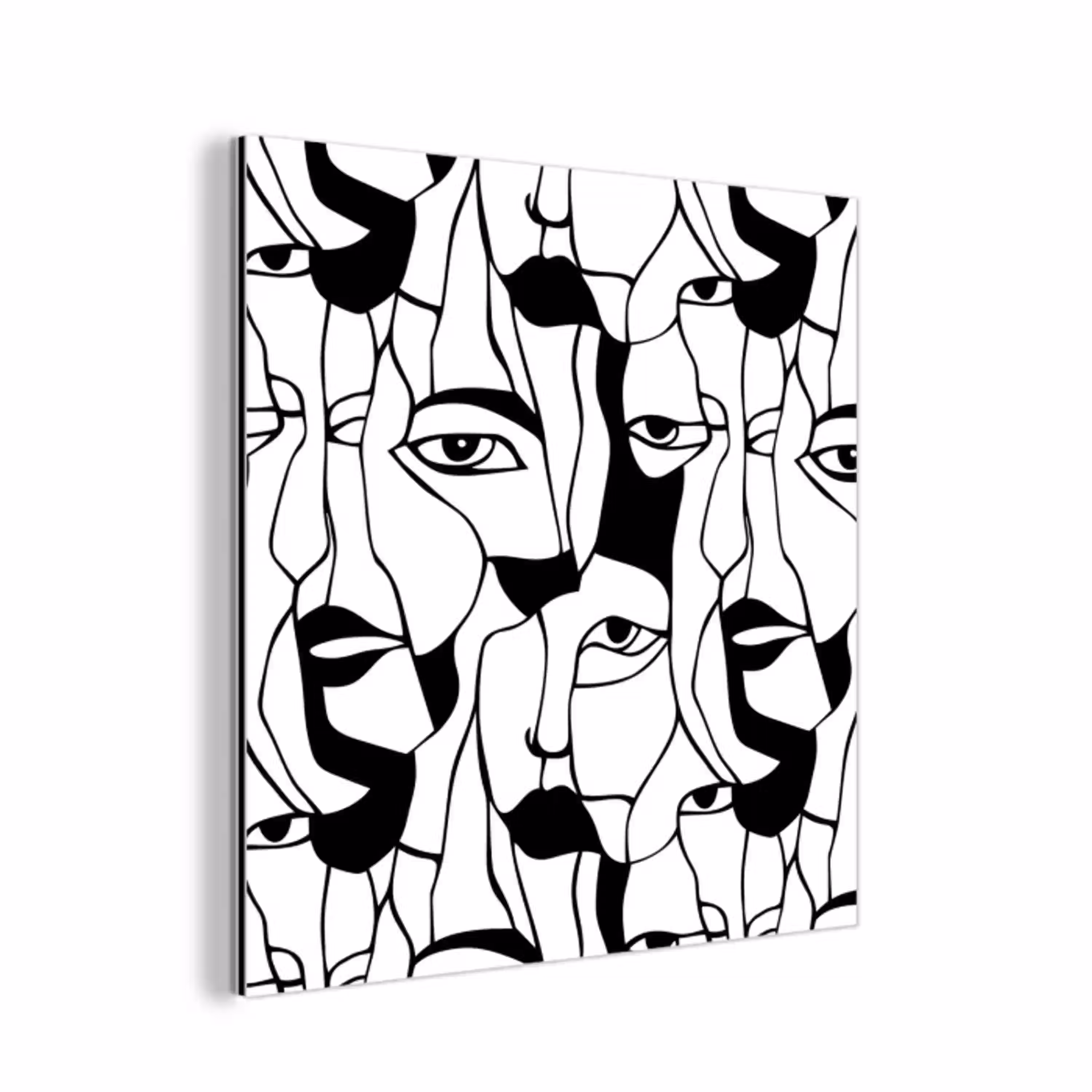 Lijnen - Gezichten - Zwart - Wit aluminium wit klein 46 -3d