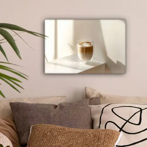 Mok - Latte - Minimalistisch - Schaduw canvas 2cm klein -sfeer1