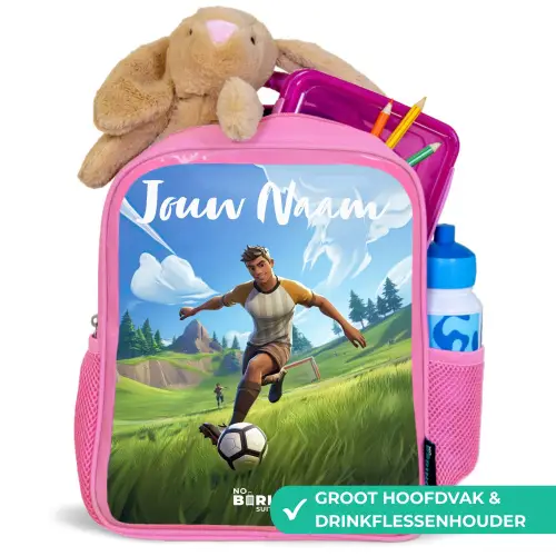 Voetbal - Jongen - Goal - Voetbaltenue Kinderrugzak - Roze middel -inhoud_NL
