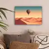 Luchtballon - Woestijn - Zonsondergang - Blauw canvas 2cm klein -sfeer1