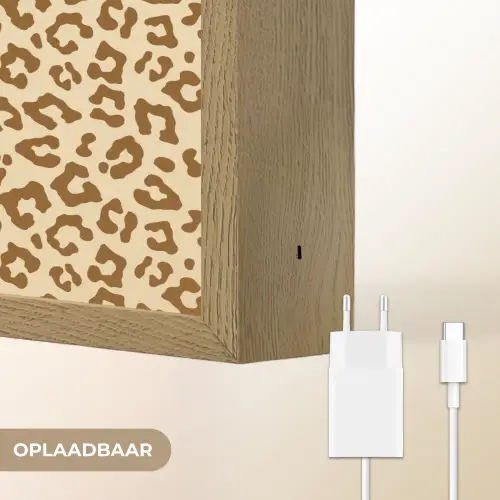 Luipaard - Bruin - Patroon Light Box met batterij (Wandlamp) middel 907 -USP_websiteoplaadbaarNL