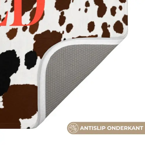 Koeienprint - Limited edition - Rood Badmat klein -USP_AntislipNL