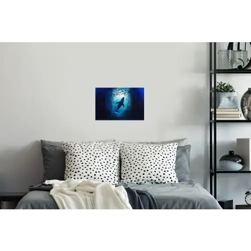 Walvis - Vissen - Donkerblauw Muursticker klein -slaapkamer