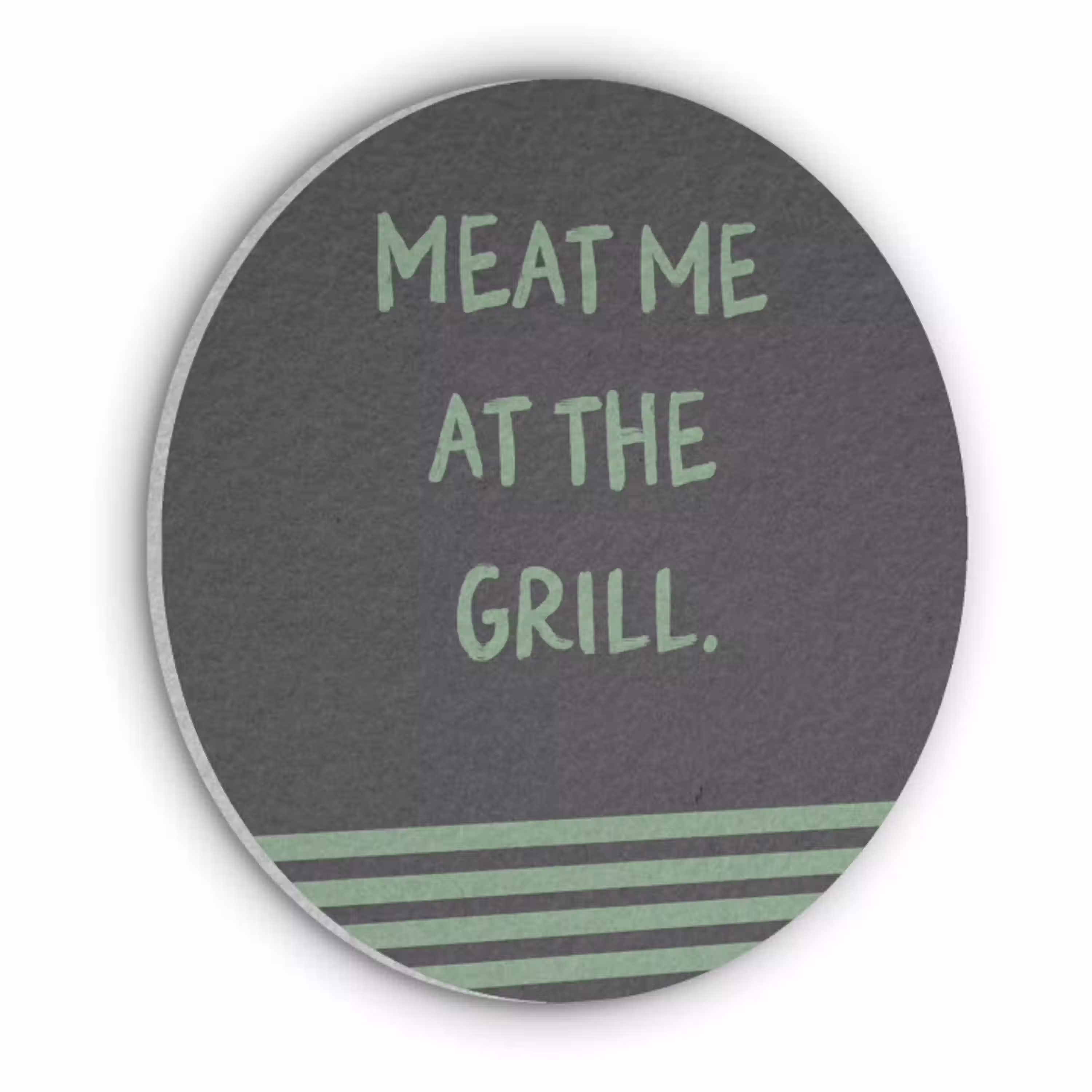 Quote - Groen - Grill - Zomer Akoestische PET Vilt - Rond klein -3d