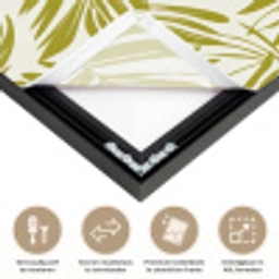 Palmblad - Patroon - Groen Textielframe zwart klein 947 -USP_closeupNL