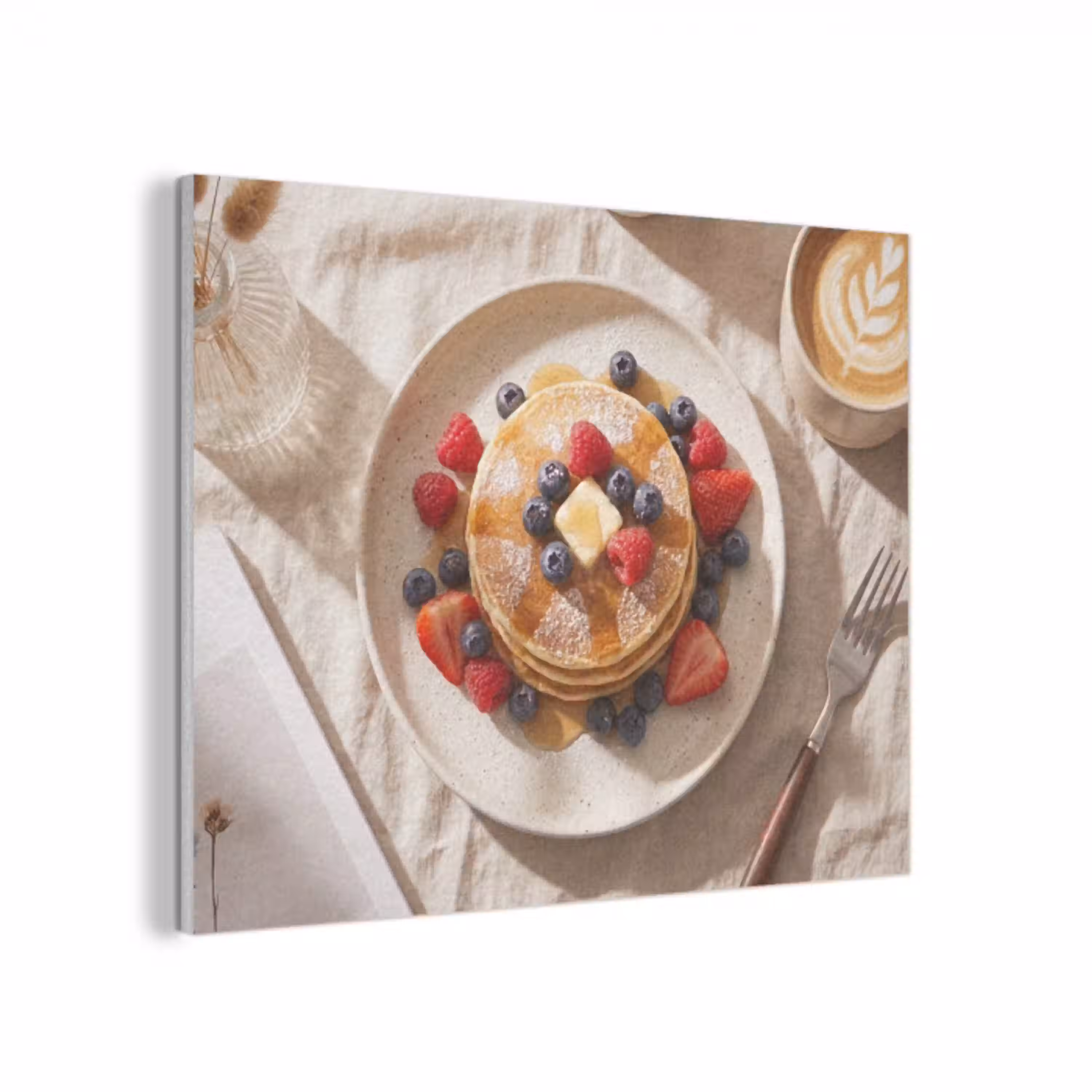 Pannenkoeken - Bessen - Ontbijt - Modern - Beige PET vilt klein -3d