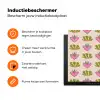 Patroon - Beige - Hartjes - Bloemen Inductie beschermer vinyl 3mm klein 276 -zzzzzzz-td-ups