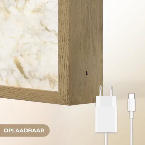 Goud - Licht - Nerf - Marmer Light Box met batterij (Wandlamp) middel 907 -USP_websiteoplaadbaarNL