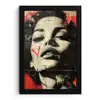 Graffiti - Vrouw - Rood - Street art - Banksy fotolijst zwart zonder passe partout klein -3d