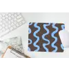 Kronkelende lijnen - Blauw - Bruin - Minimalistisch muismat rubber klein 262 -witbureau