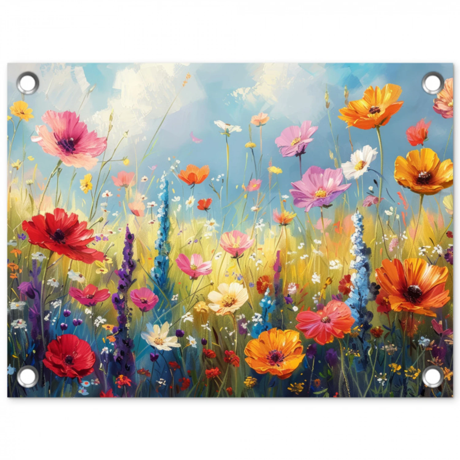 Bloemen - Natuur - Botanisch - Kunst tuinposter los doek klein -3d