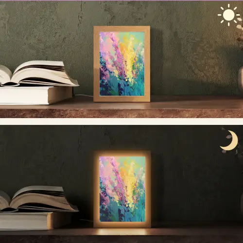 Dromerige - Langgerekte bloemen Light Box met kabel (Tafellamp) klein -sfeer3