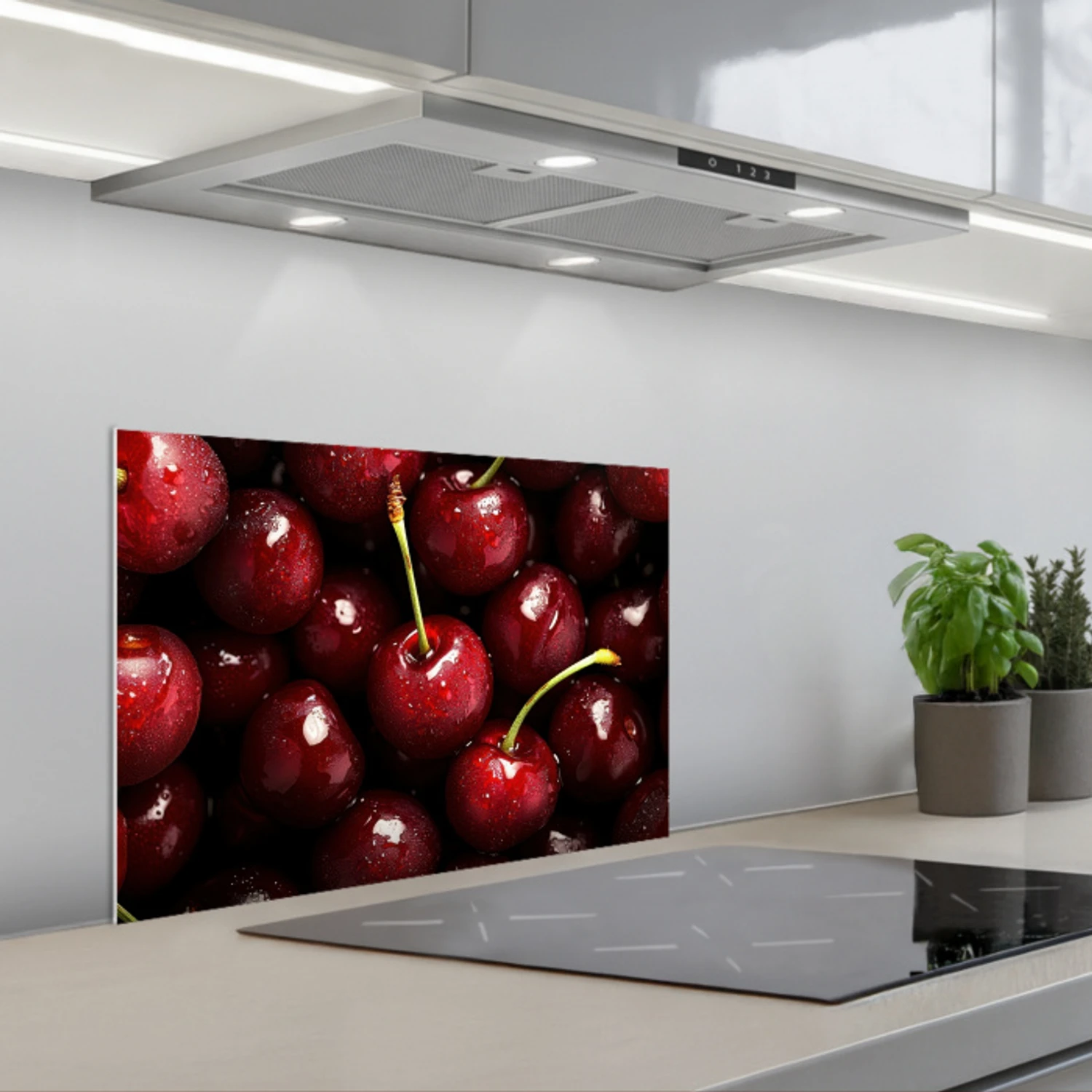 Rood - Fruit - Kersen keuken achterwand spatscherm klein -3d_schuin