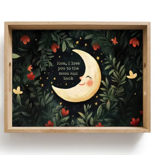 Maan - Quote - Bloemen - Sterren Dienblad Rechthoek middel -z3d_shopping