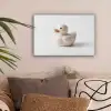 Badeend - Minimalistisch - Wit canvas 2cm klein -sfeer1