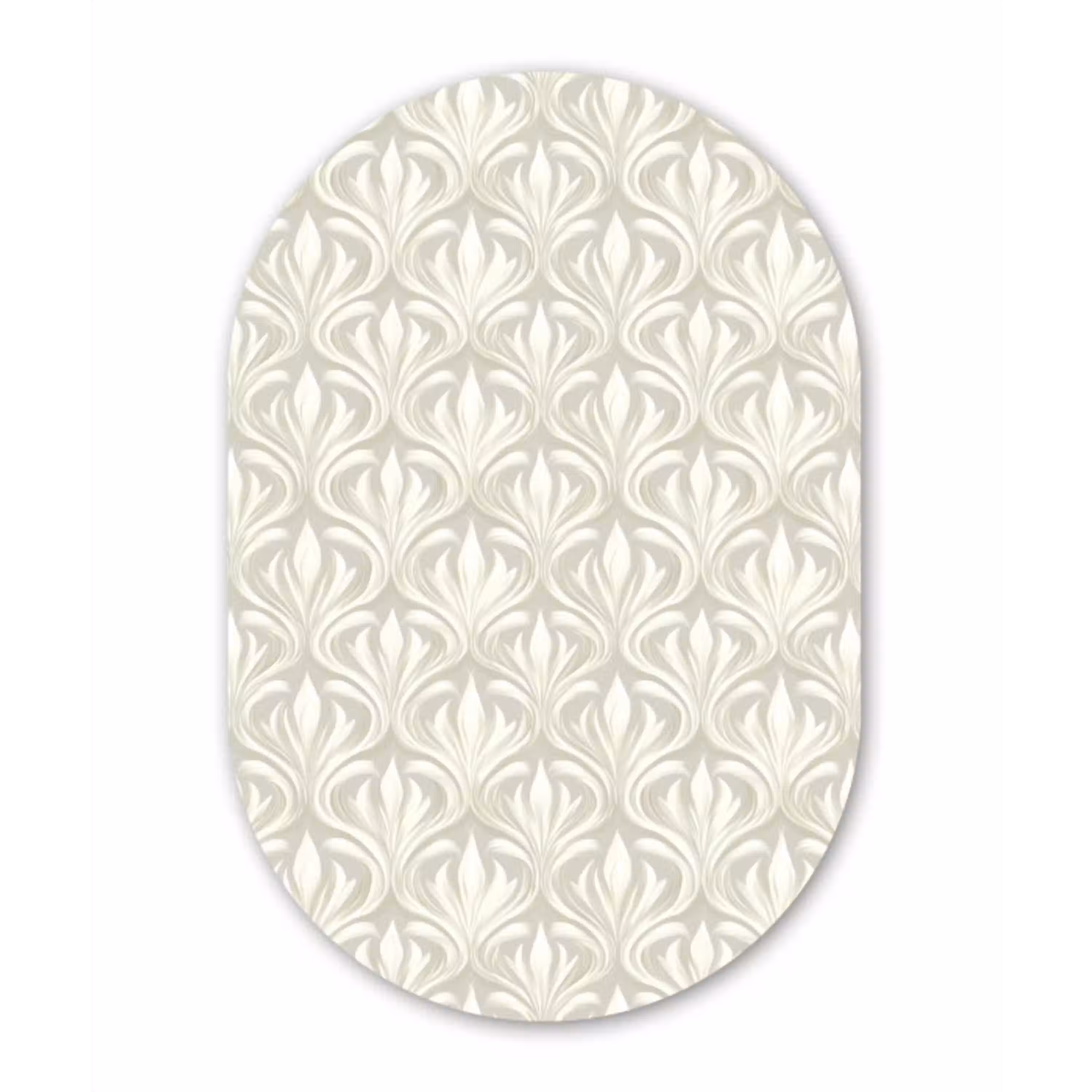 Barok - Patroon - Beige Wandcirkel Ovaal Aluminium middel 839 -3d