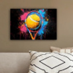 Graffiti - Tennis - Sport - Racket canvas 2cm klein -sfeer3