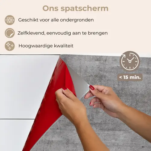 Beton - Patroon - Antiek keuken achterwand spatscherm klein 900 -spatscherm_NL
