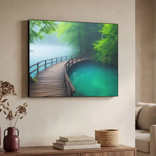 Brug - Water - Rivier - Bos Textielframe - compleet frame klein -sfeer3
