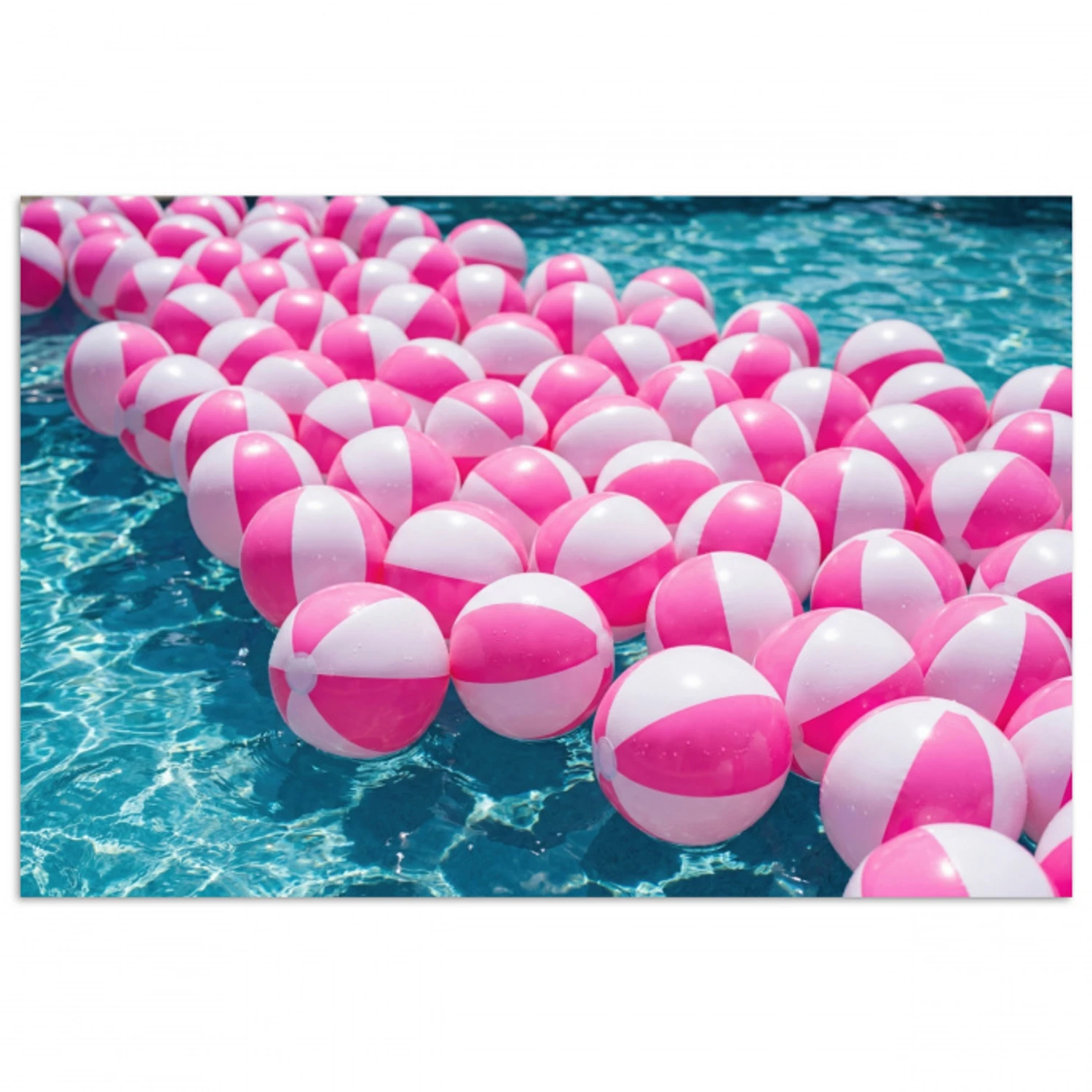 Strandballen - Roze - Water poster papier klein -3d