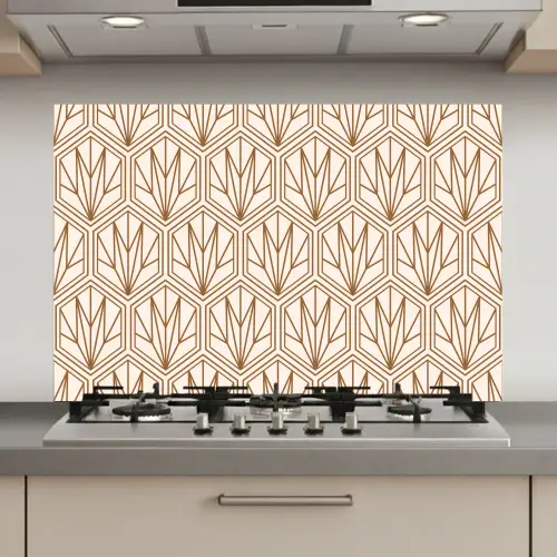 Geometrisch - Patroon - Beige keuken achterwand spatscherm klein 900 -3d_website