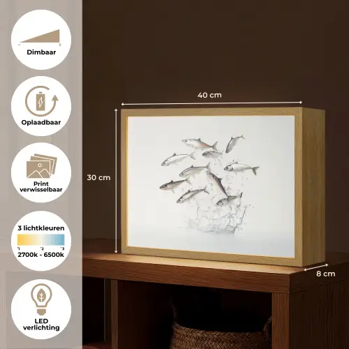 Vissen - Water - Wit Light Box met batterij (Wandlamp) middel -USP_websiteoverzichtNL
