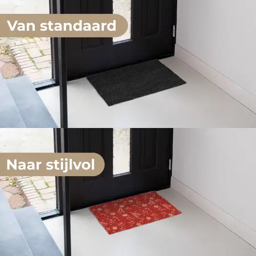 Illustratie - Kerstsymbolen - Rood Deurmat klein 898 -voor-na_NL