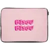 Bisou - Roze - Dikke letters laptophoes neopreen klein -zkaufland3dotto