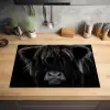 Schotse hooglander - Koe - Zwart - Wit - Dieren Inductie beschermer vinyl 3mm klein -sfeer5