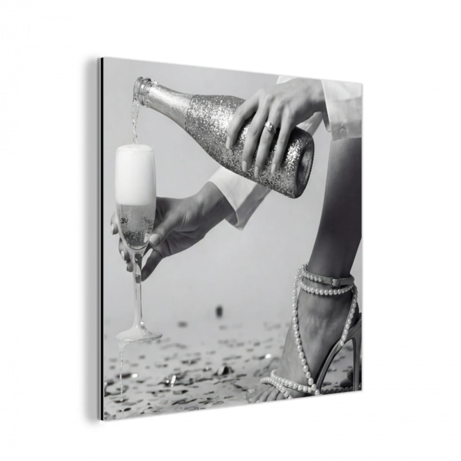 Feestelijk - Champagne - Discobal aluminium wit klein -3d